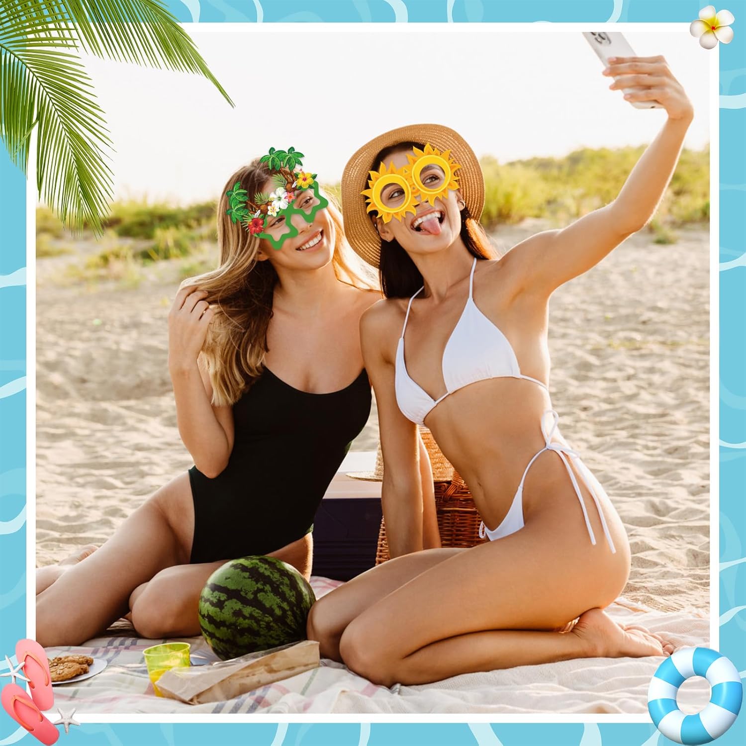 24 Pcs Pool Party Funny Sunglasses for Party Favors