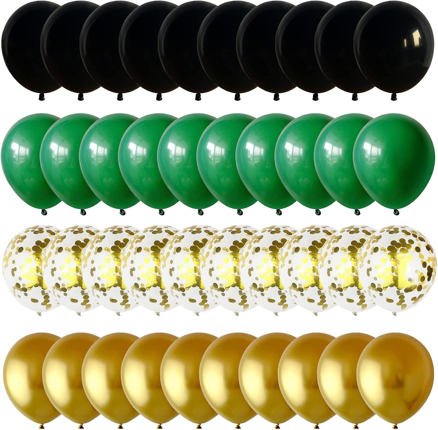 Black Gold Green Balloons Graduation Party Decor 60PCS