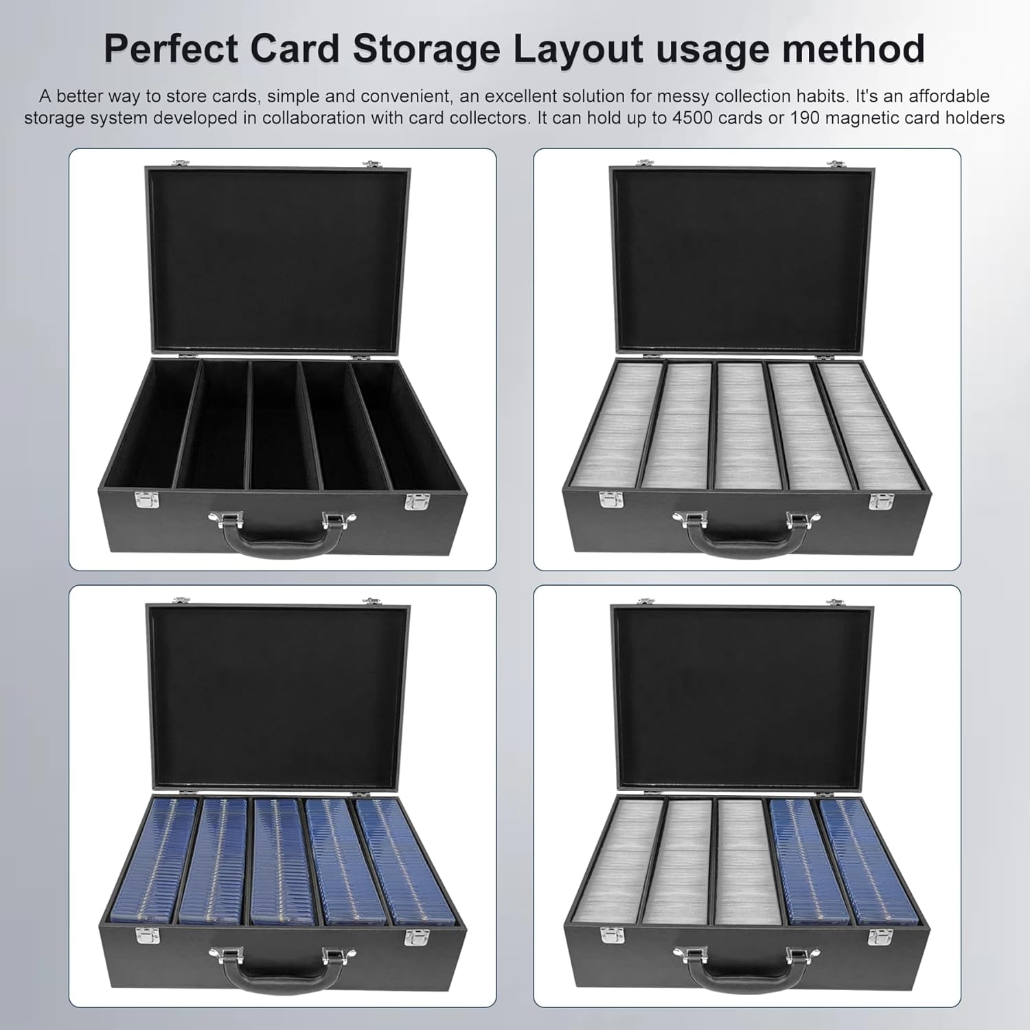 Card Storage Box for 3300 Trading Cards with Leather Closure