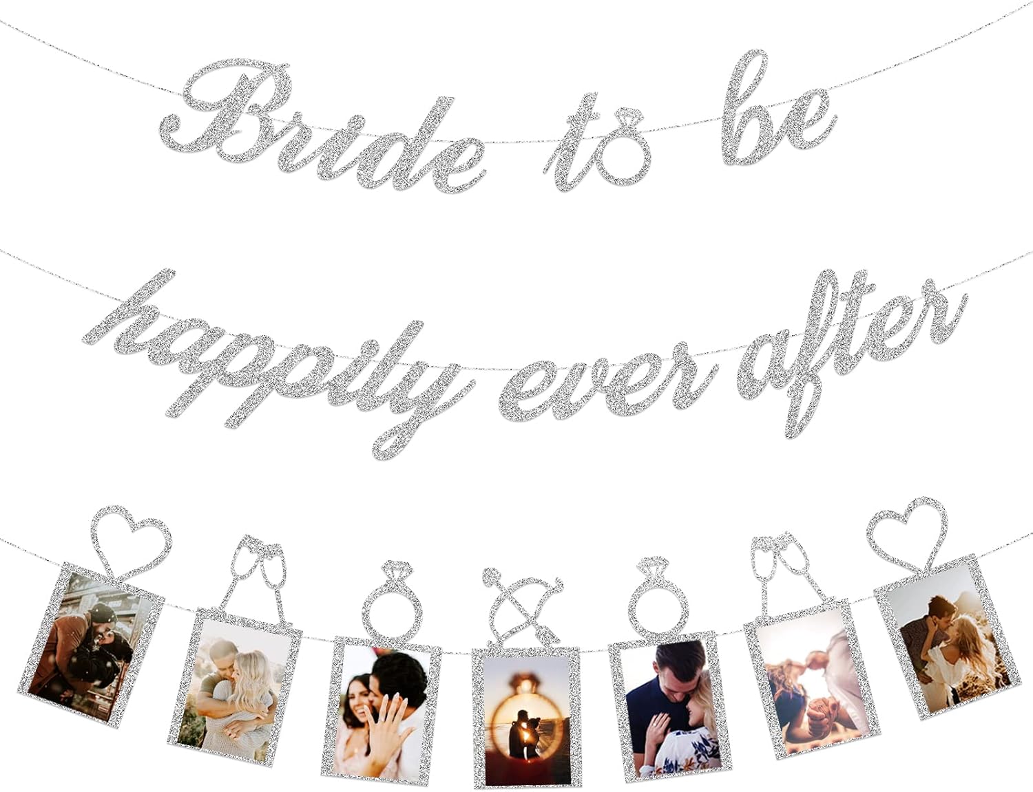 Concico Bridal Shower Decorations Silver Banner Kit