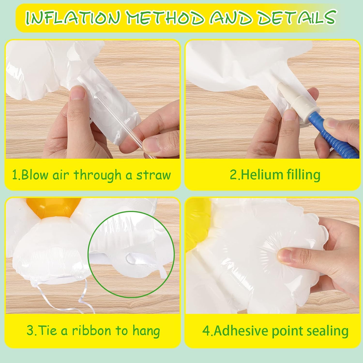 NOVWANG Daisy Balloons 18PCS Party Decorations