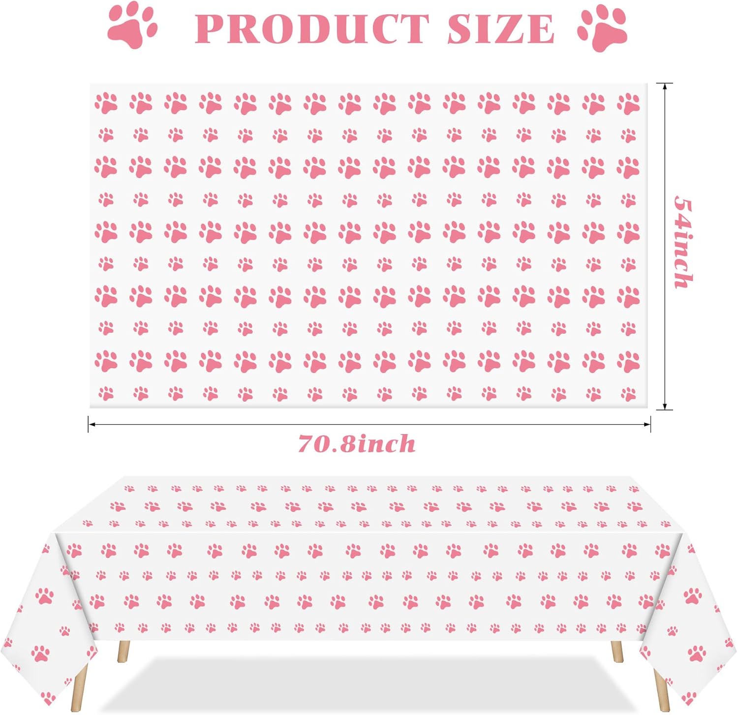 ZAKVOOR 4 Pack Puppy Paw Print Tablecloths