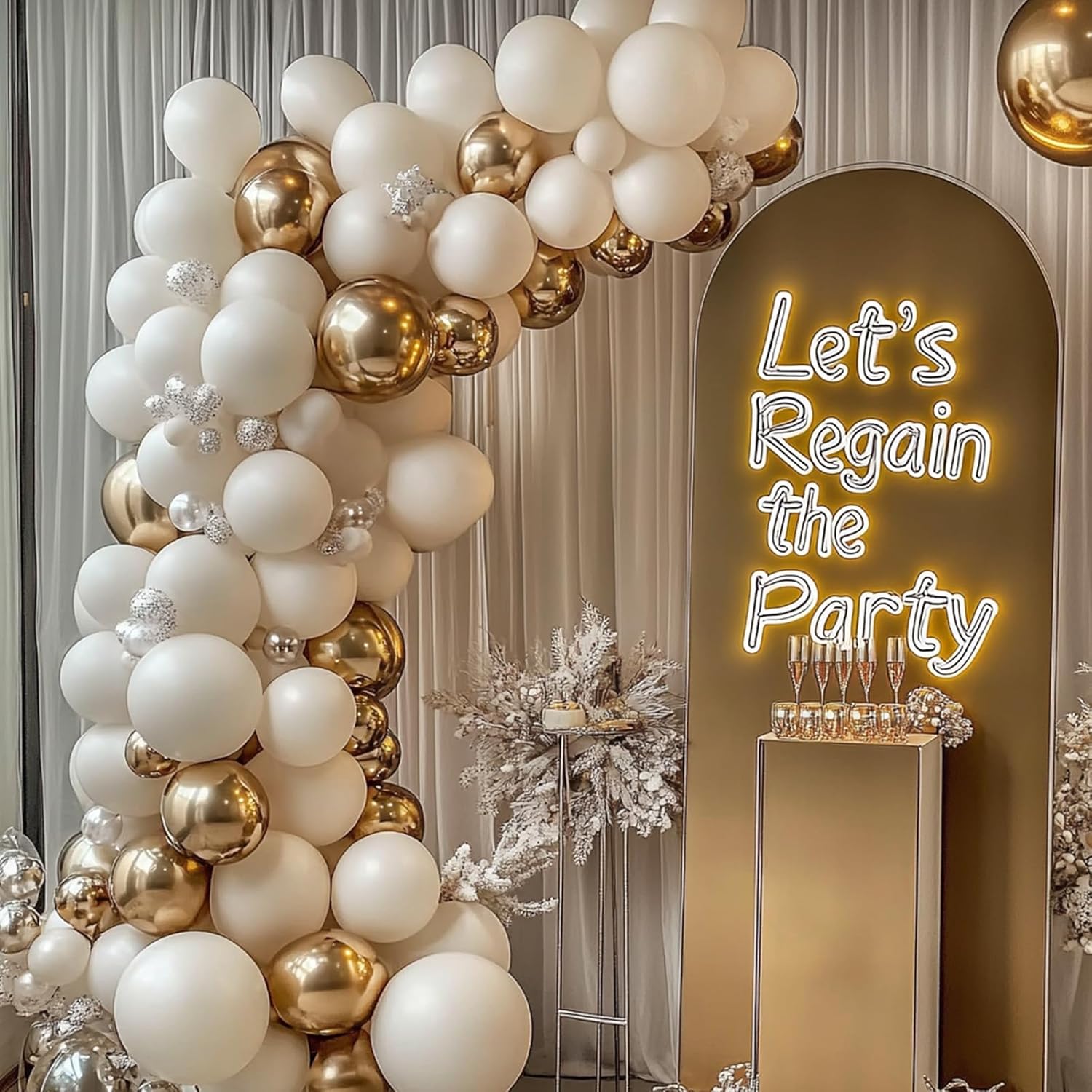 White Sand Balloons 105pcs 5101218 Inch Garland Arch Kit for Parties
