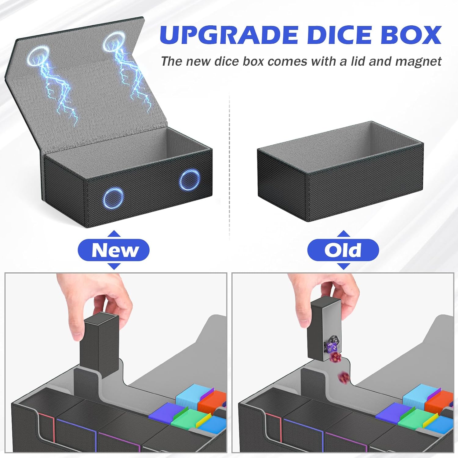 PUKYO Card Deck Box Set with Game Mat and 8 Dividers