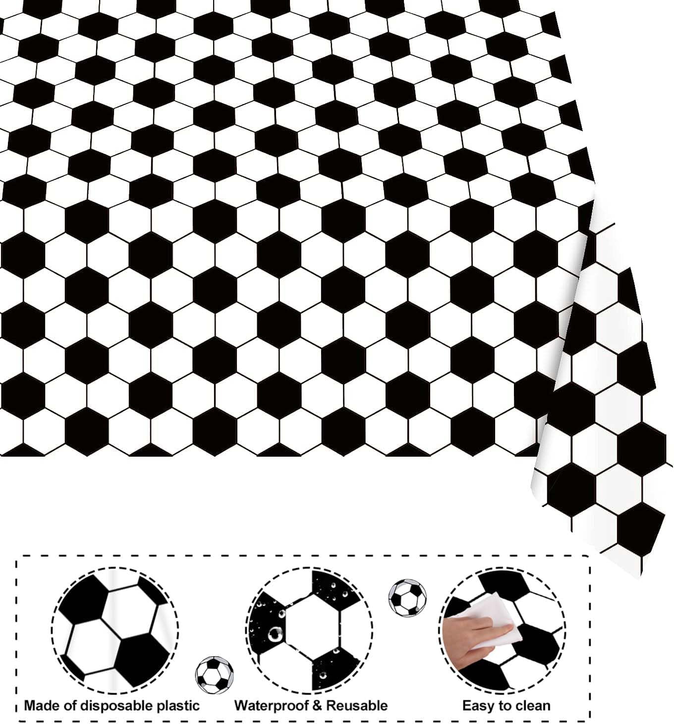 4 Pack Soccer Theme Tablecloths for Party Decorations