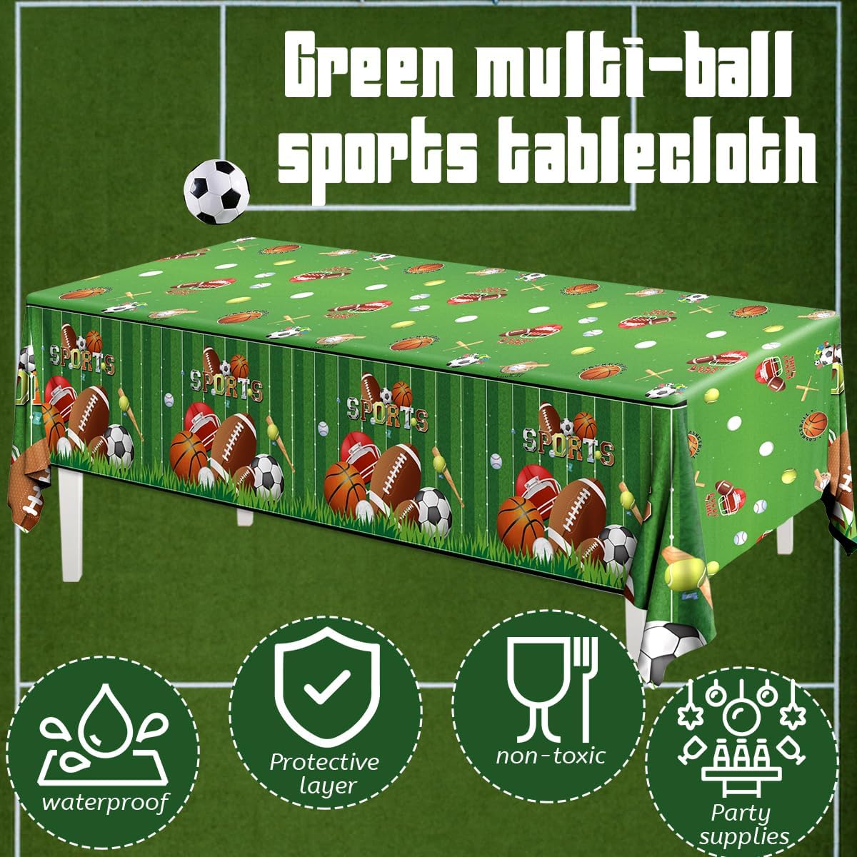 3pcs Sports Birthday Tablecloths All Star Table Covers