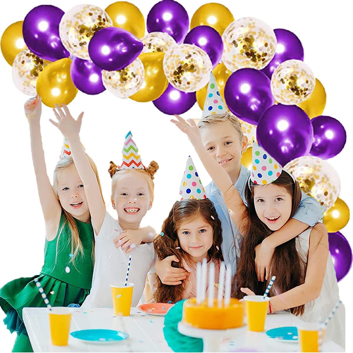 Purple and Gold Balloon Arch Kit 121 PCS Party Decor