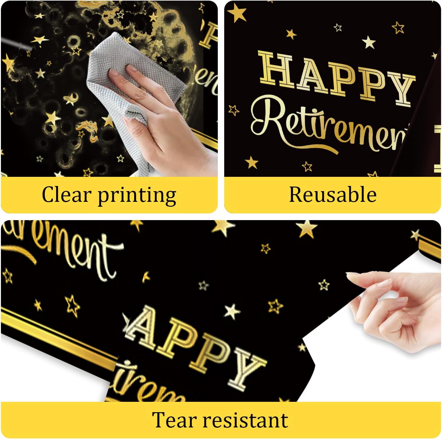 Egami 2pcs Retirement Tablecloth for Party Decorations