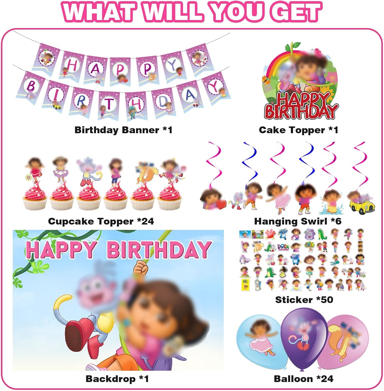107Pcs Adventurer Theme Birthday Party Decoration Set