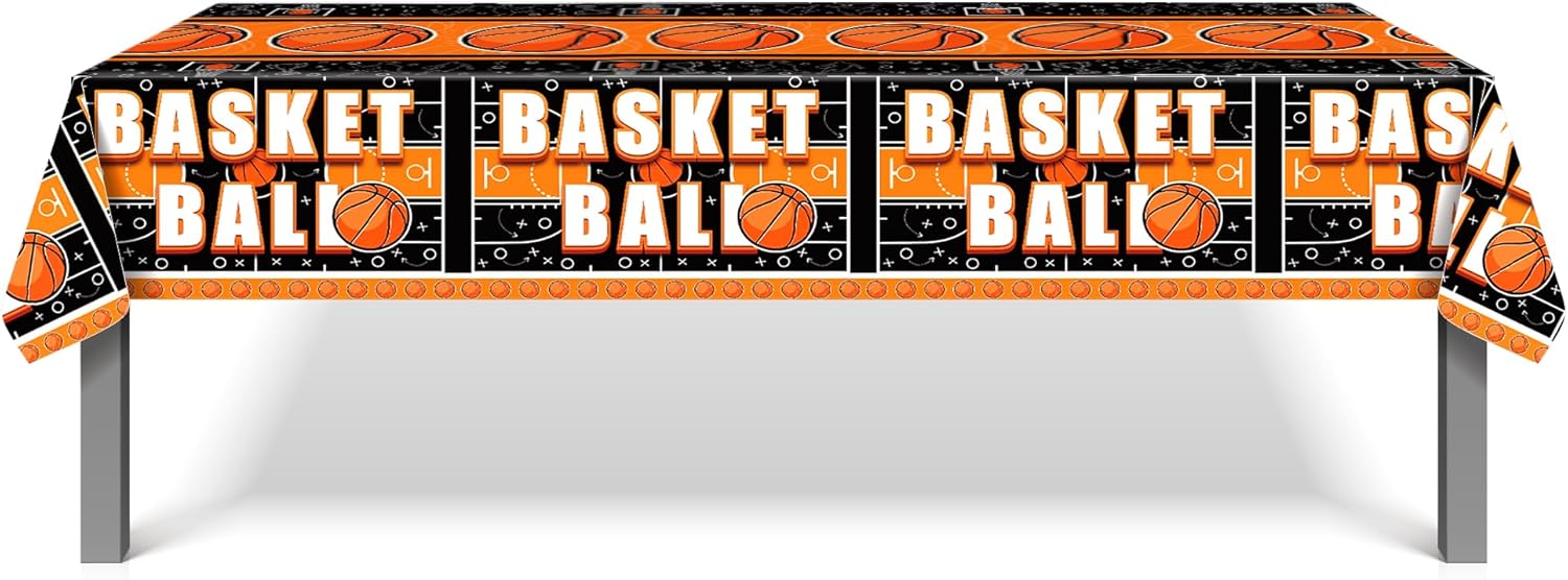 2 Pack Basketball Themed Tablecloths for Parties