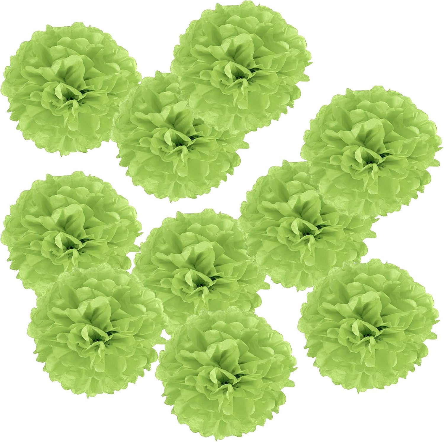 PATIKIL 6 Lime Green Tissue Pom Poms Flowers 10 Pack