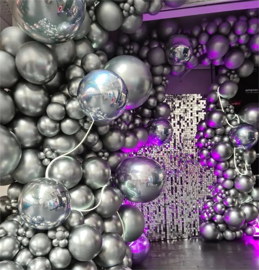 50pcs 12 Inch Metallic Silver Balloons for Party Decorations