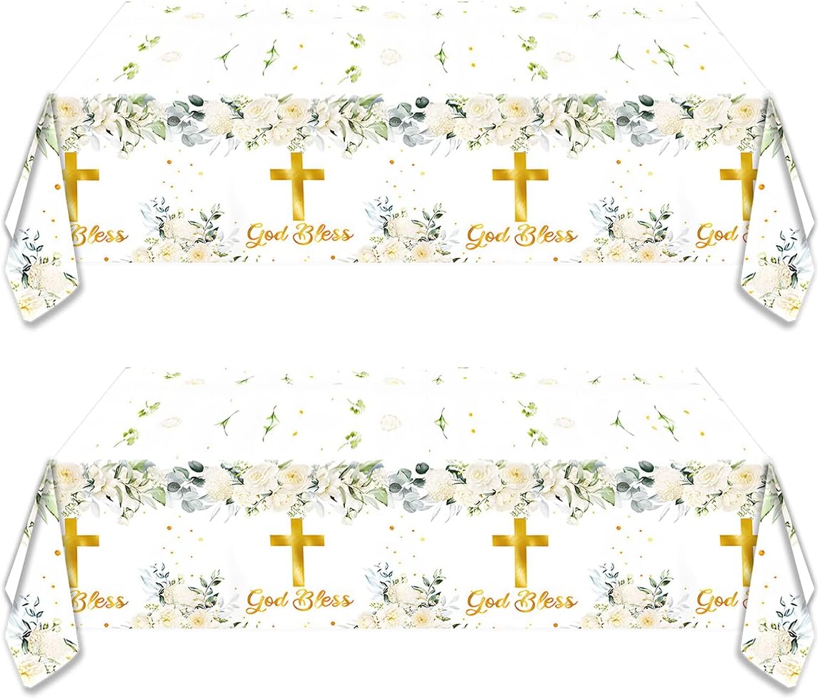 OULUN 2Pcs God Bless Party Tablecloth 42 x 70