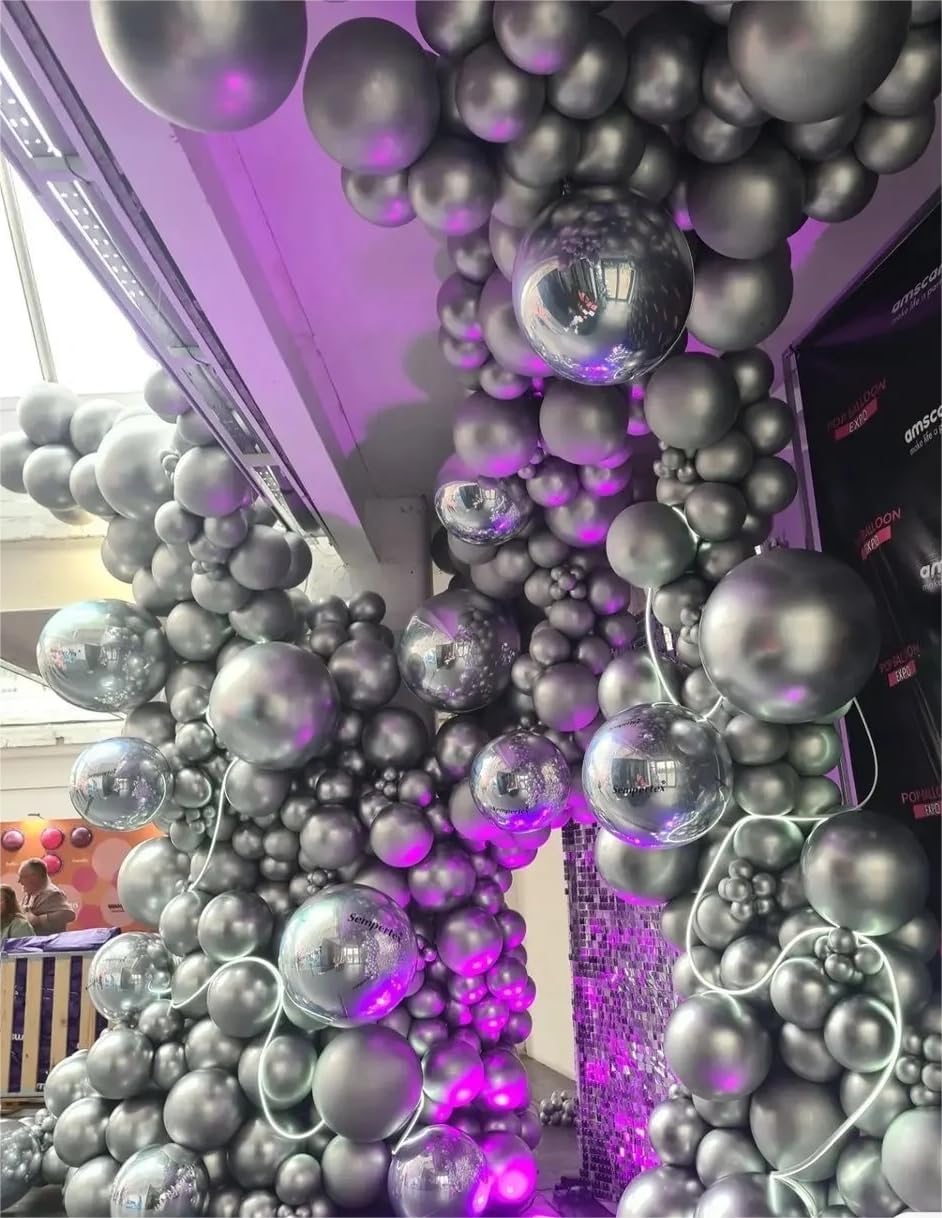 50pcs 12 Inch Metallic Silver Balloons for Party Decorations
