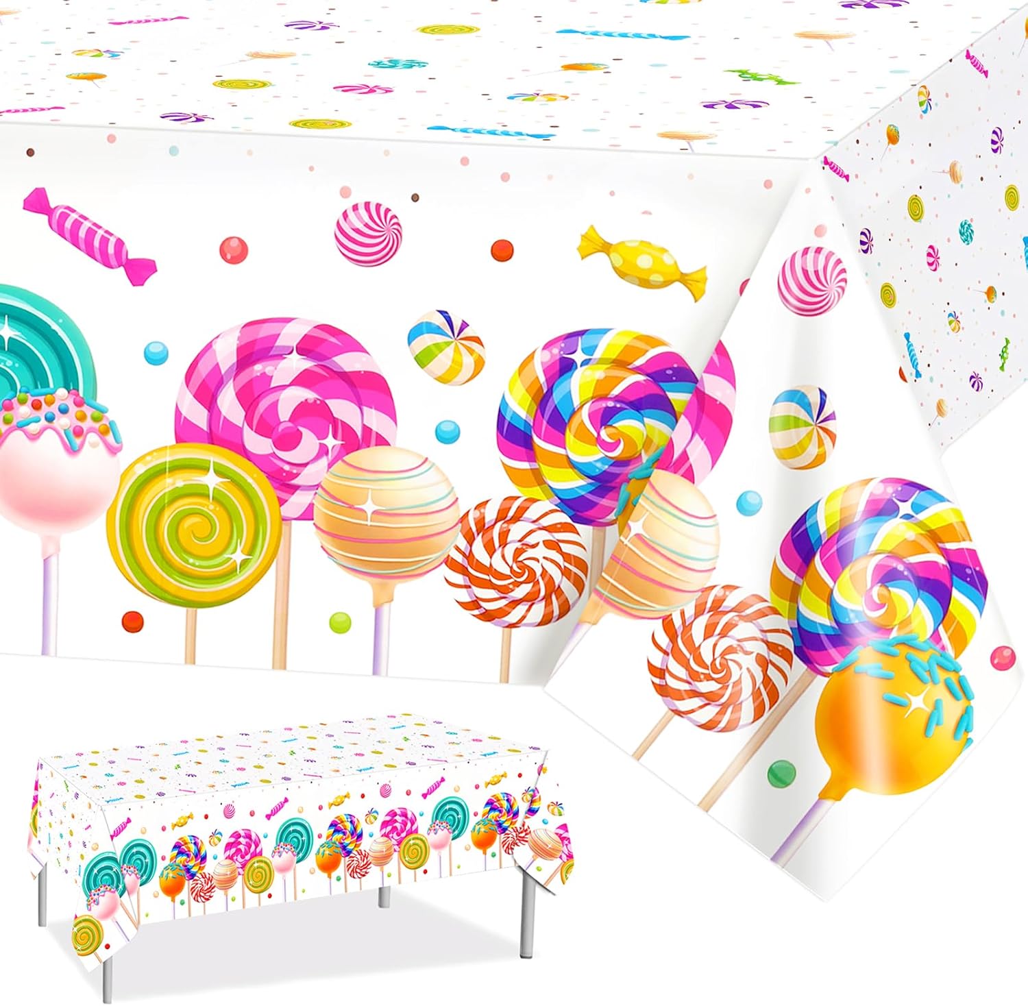 PHOGARY Candyland Tablecloth 51 x 87 for Birthday Party