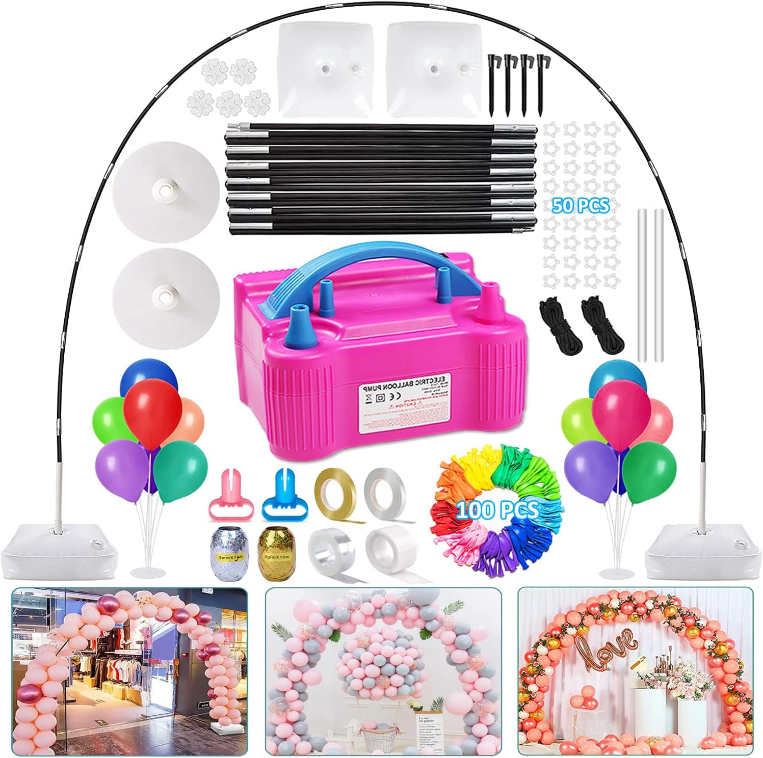 Balloon Arch Kit with Electric Pump 10ft Wide