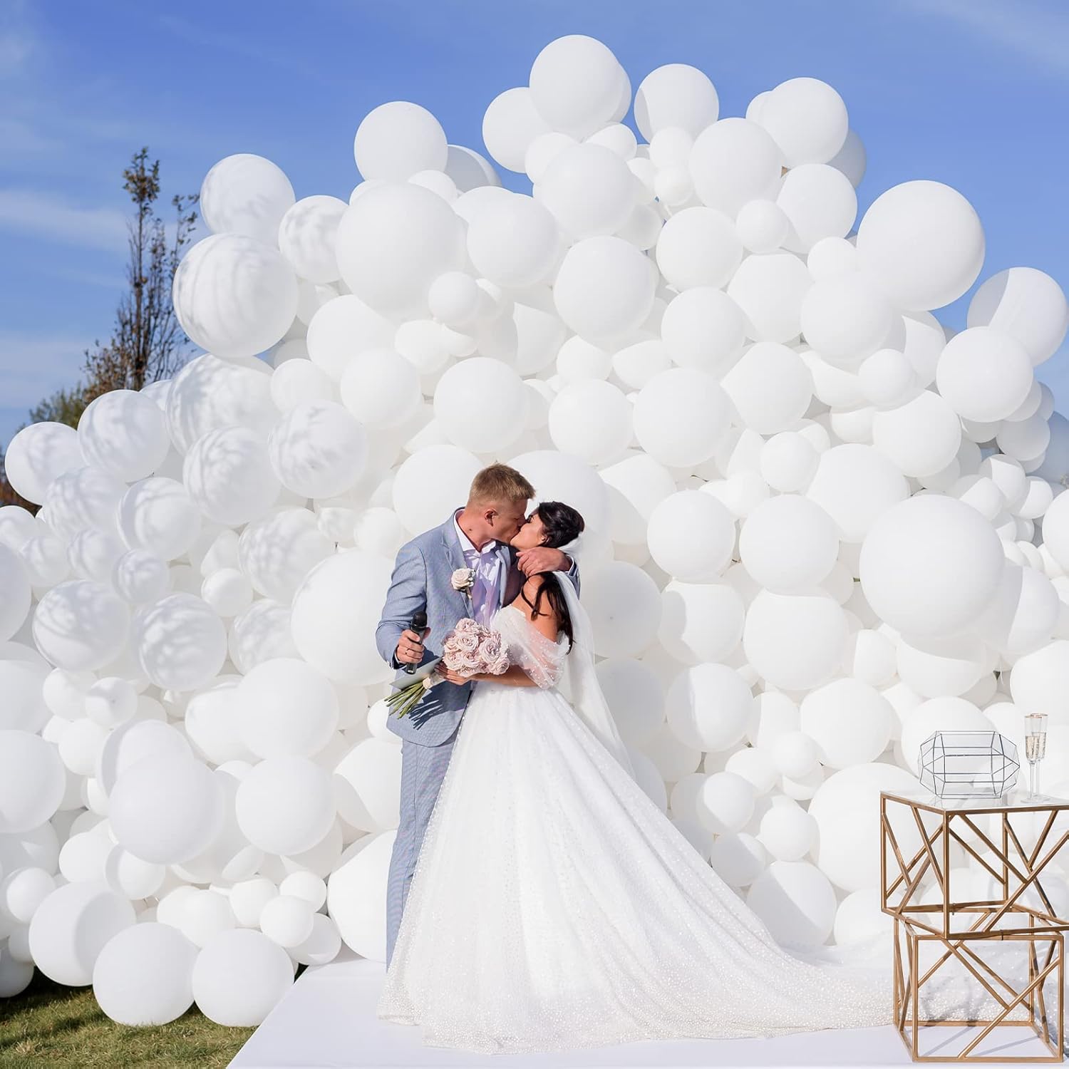 RUBFAC 87pcs White Balloons Kit for Garland Arch Decorations