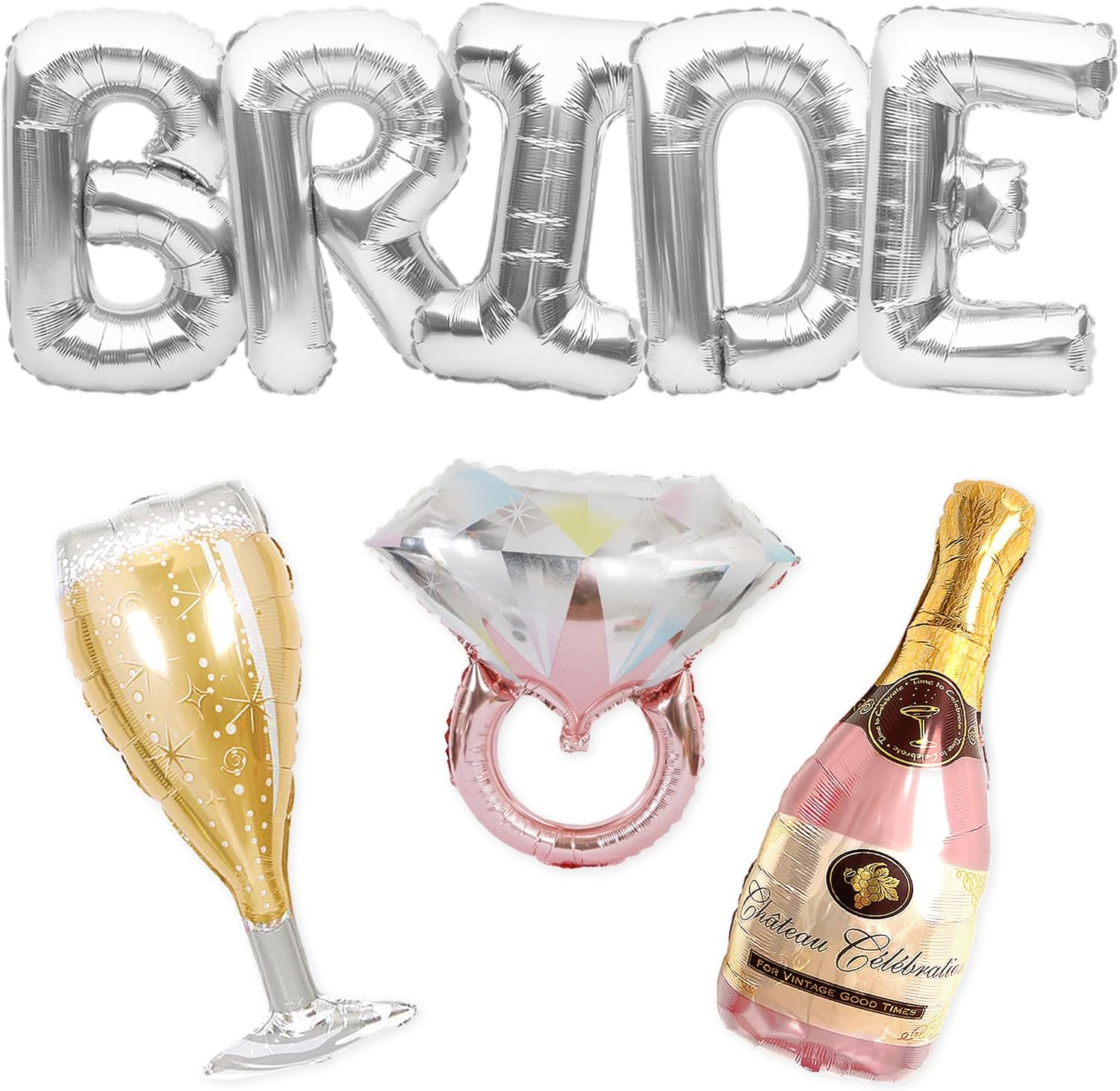 40 Inch Silver Bride Balloons Banner Decor Kit