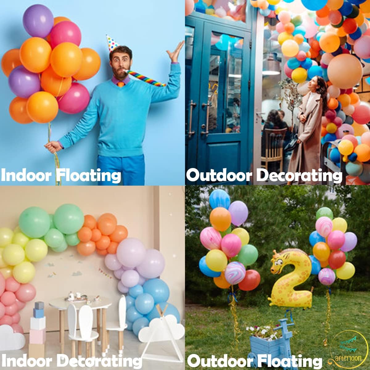 AFTERLOON Biodegradable Balloons 24pcs Pearlized White 12 Inch