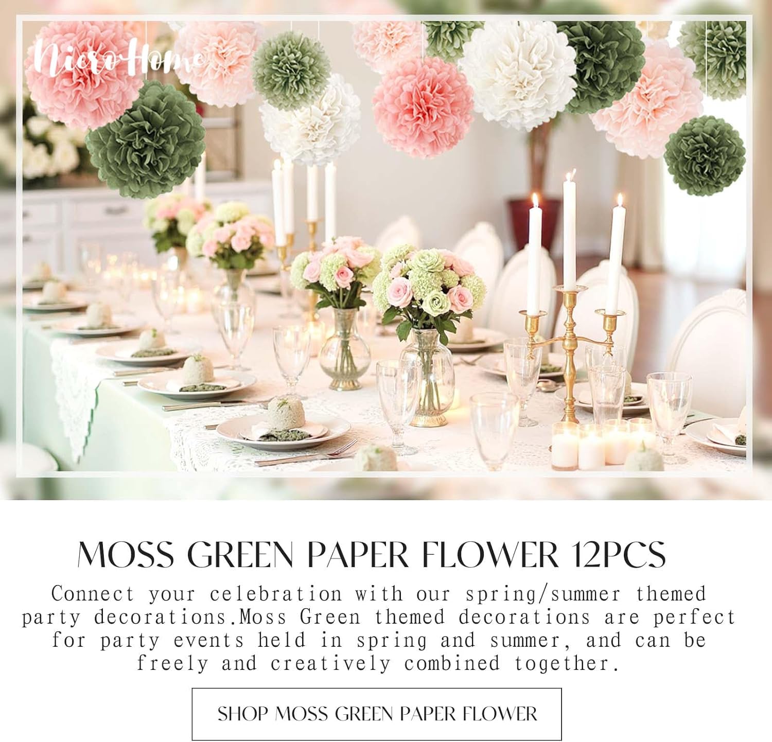 NICROHOME EUR Bridal Shower Decorations Set 12 PCS