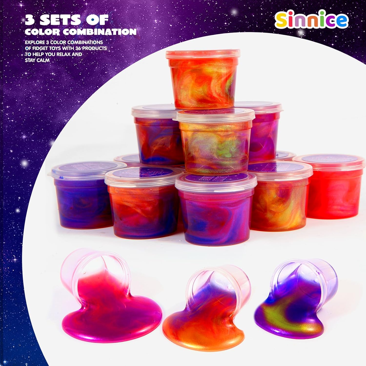 24 Pack Galaxy Slime Party Favors for Kids
