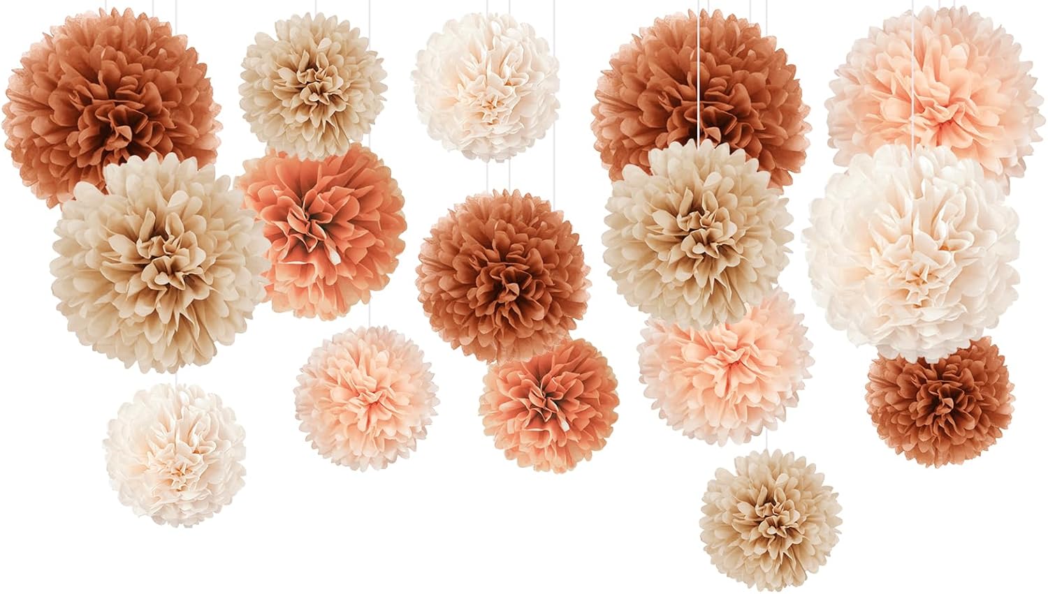 AOBKIAT Tissue Paper Pom Poms 16 PCS Fall Wedding Decorations