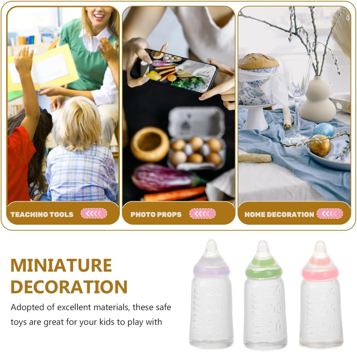 Kichvoe 30pcs Miniature Doll Bottle Set for Baptism Party Favors