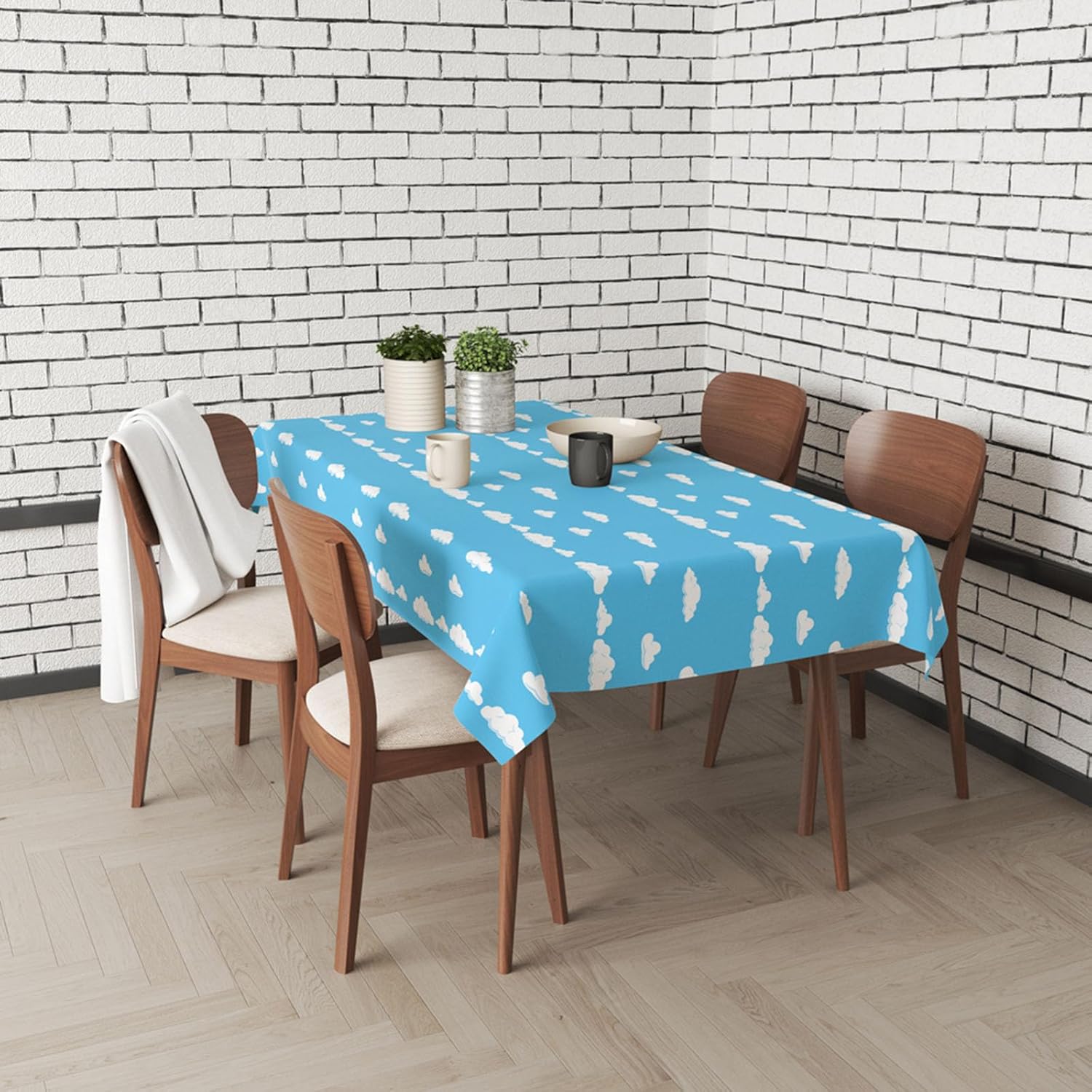 Blue Sky White Clouds Party Tablecloth 54x108 Inch
