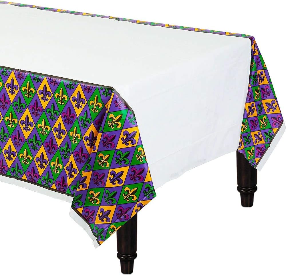 Vibrant Fleur De Lis Tablecover 54x102 1 Piece