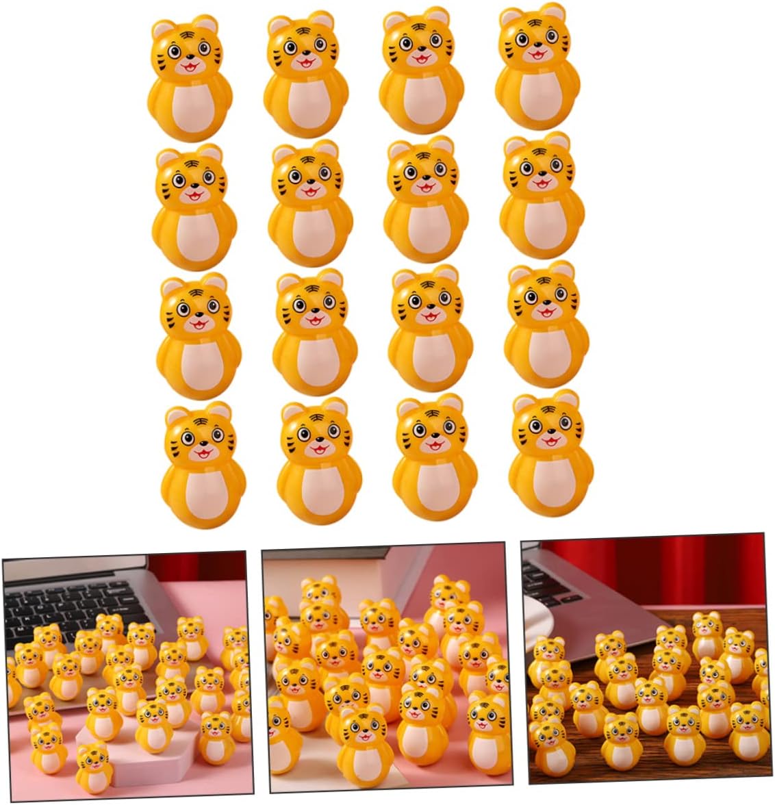 20pcs Tiger Tumbler Toy Wobbling Home Decor for Kids