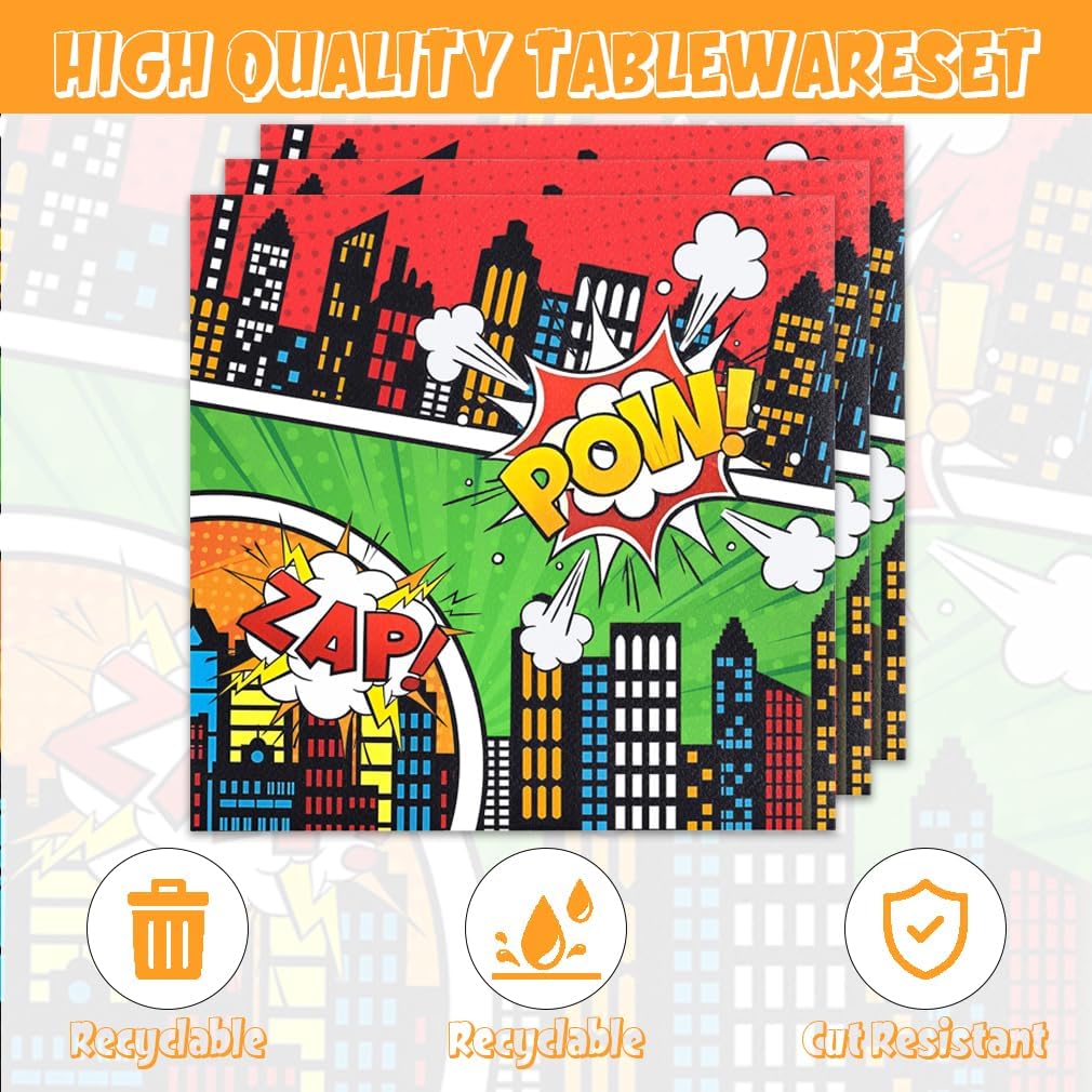 40 Piece Hero Theme Party Set - Birthday and Event Supplies