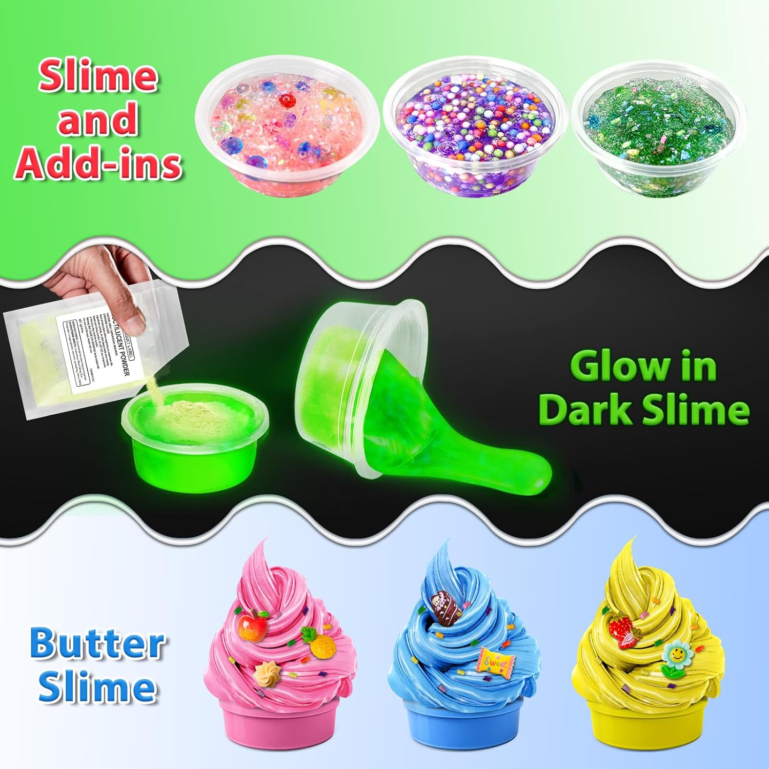 YOPINSAND 12 Cups DIY Slime Kit for Kids