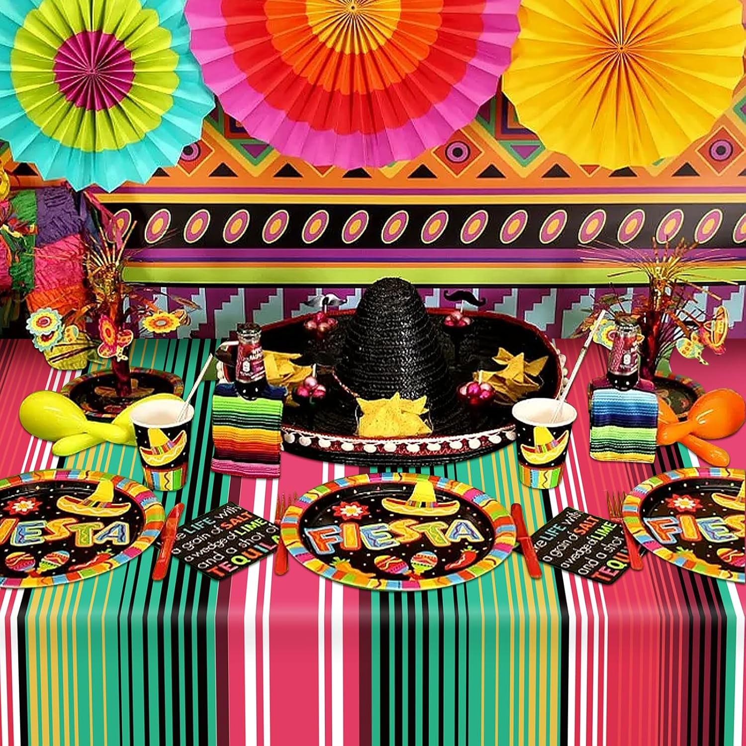 Hxezoc Mexican Stripe Tablecloth 54 x 108 Inch