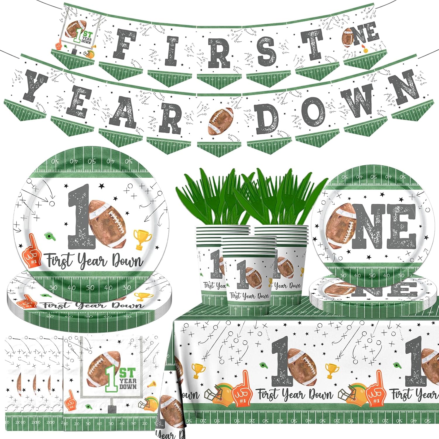 142Pcs Football Birthday Party Decorations Set