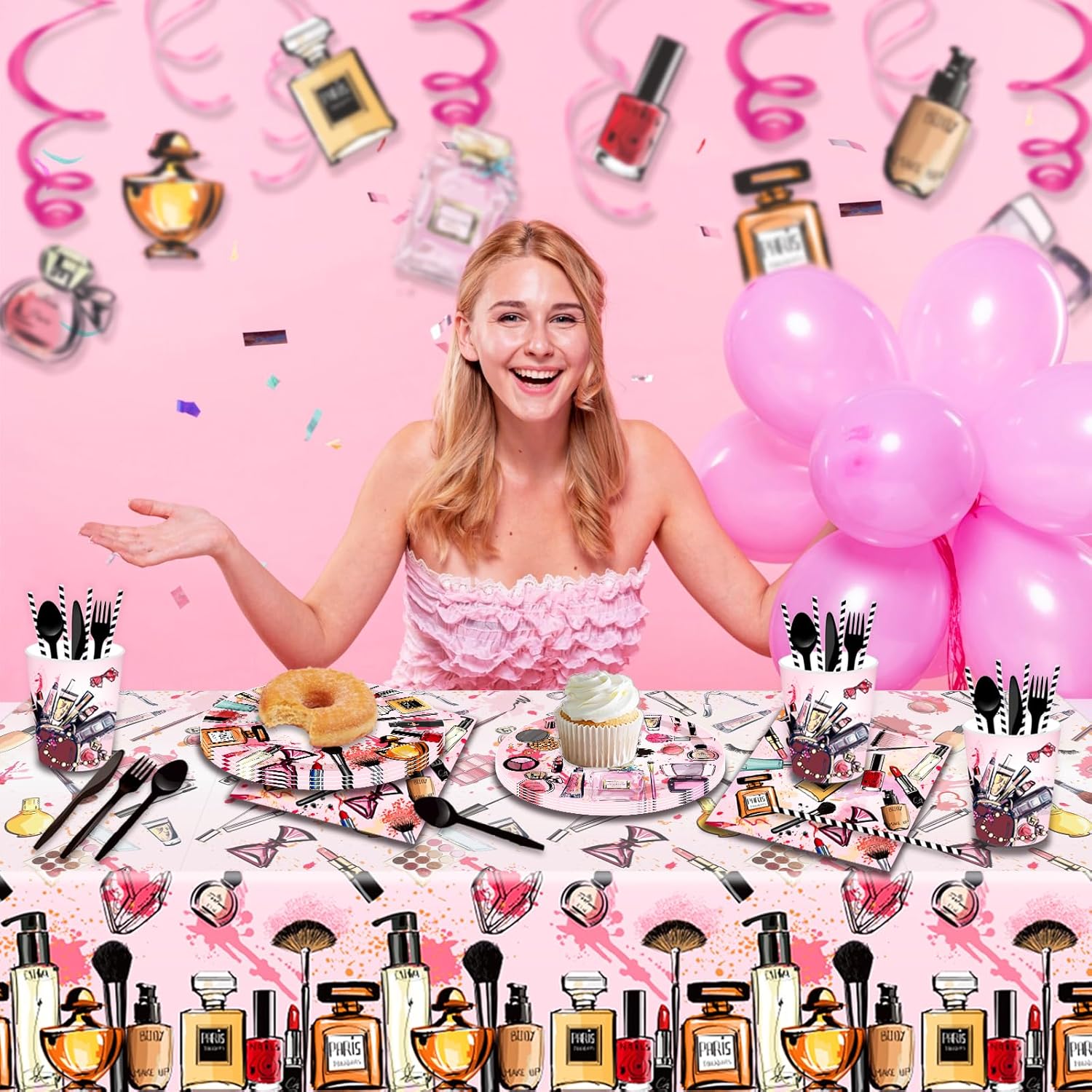 Adirasenotek 3Pcs Spa Makeup Party Tablecovers
