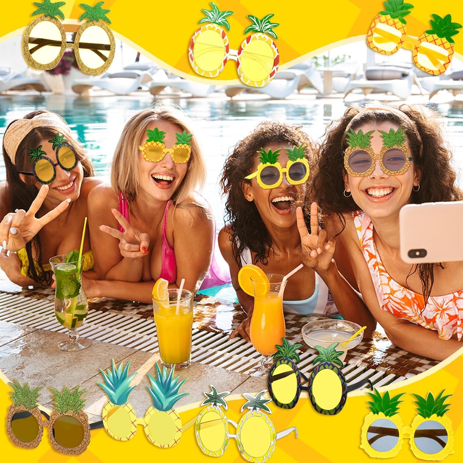 Kanayu 24 Pair Pineapple Party Sunglasses