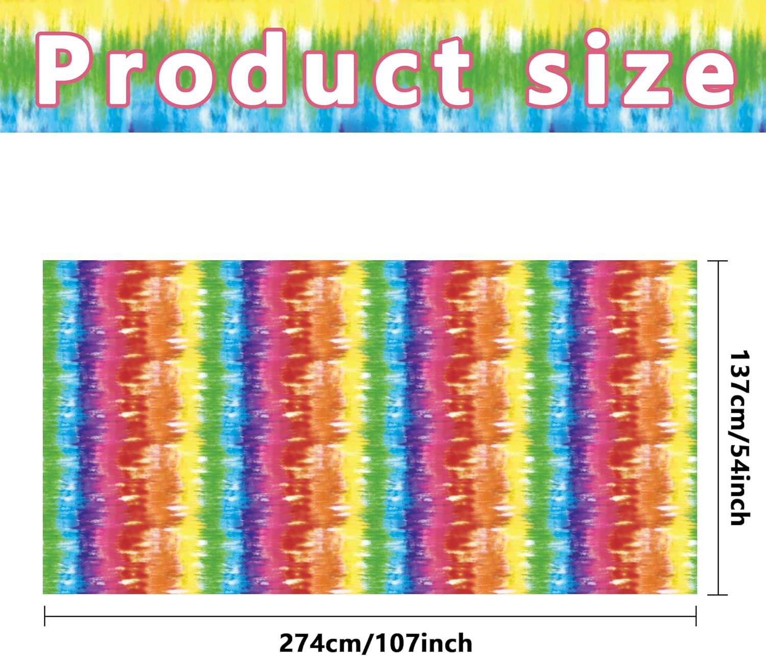 Iceyyyy 6pcs Tie Die Tablecover Rainbow Decor