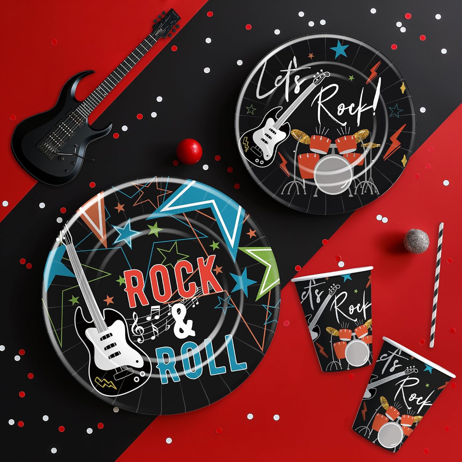 Rock And Roll Party Tableware Set for 24 Guests