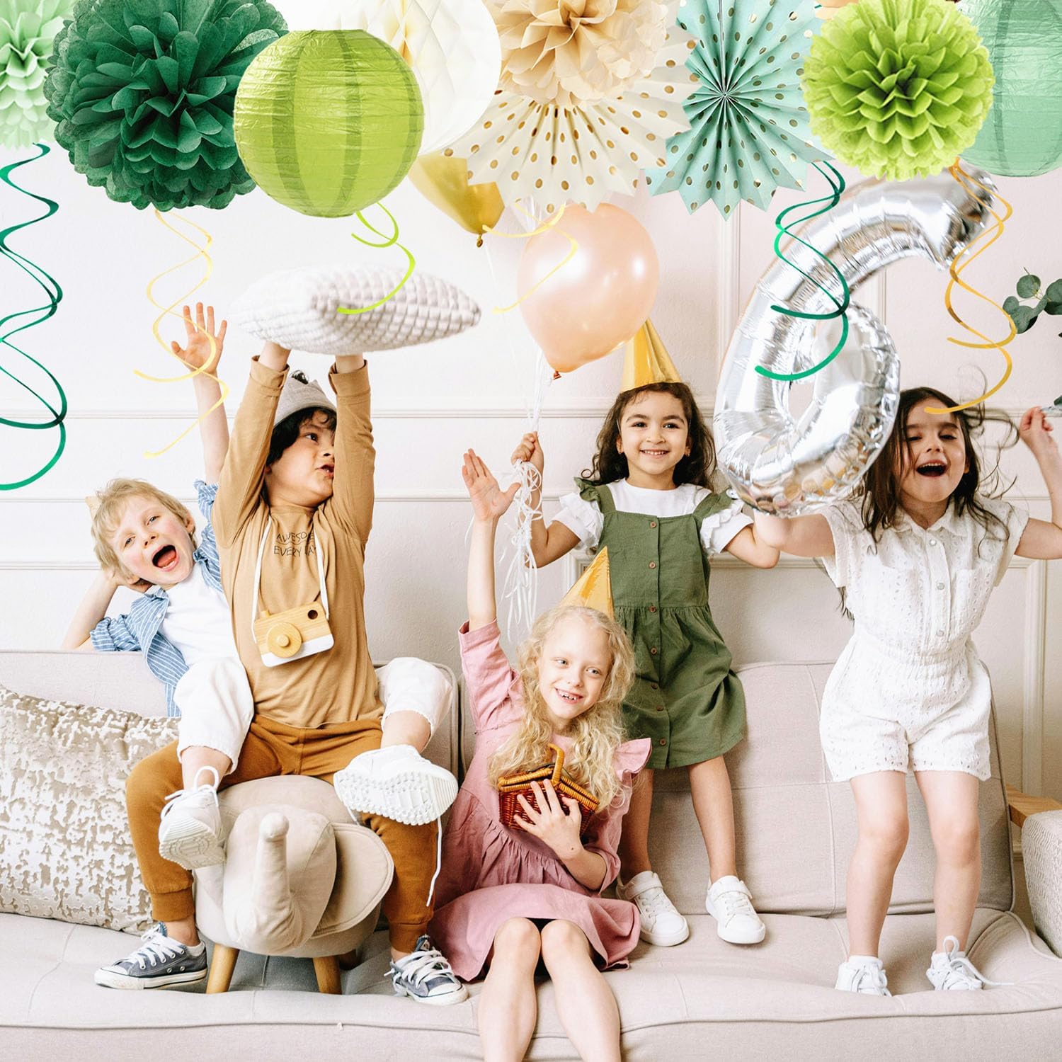 Sage Green Champagne Gold Birthday Decor 21pc Set