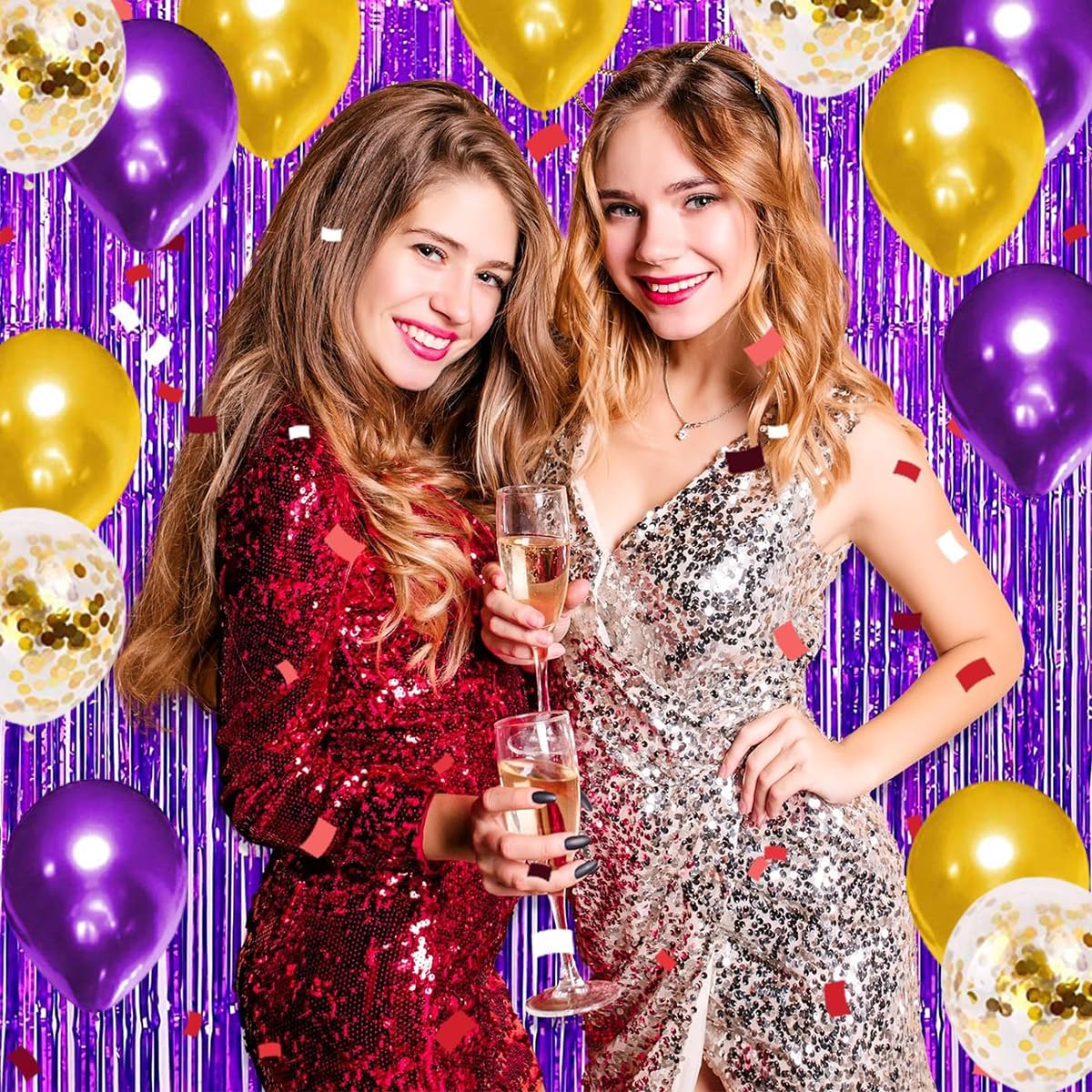 Purple and Gold Balloon Arch Kit 121 PCS Party Decor