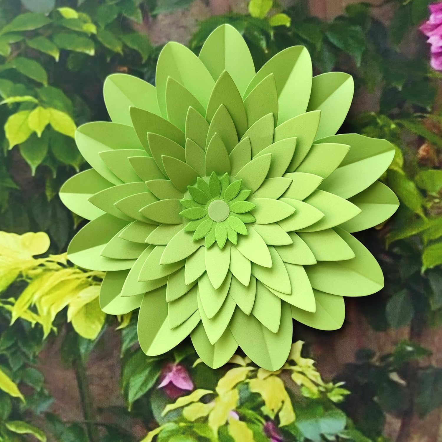Large Lime Green Paper Flowers for Wall Decor