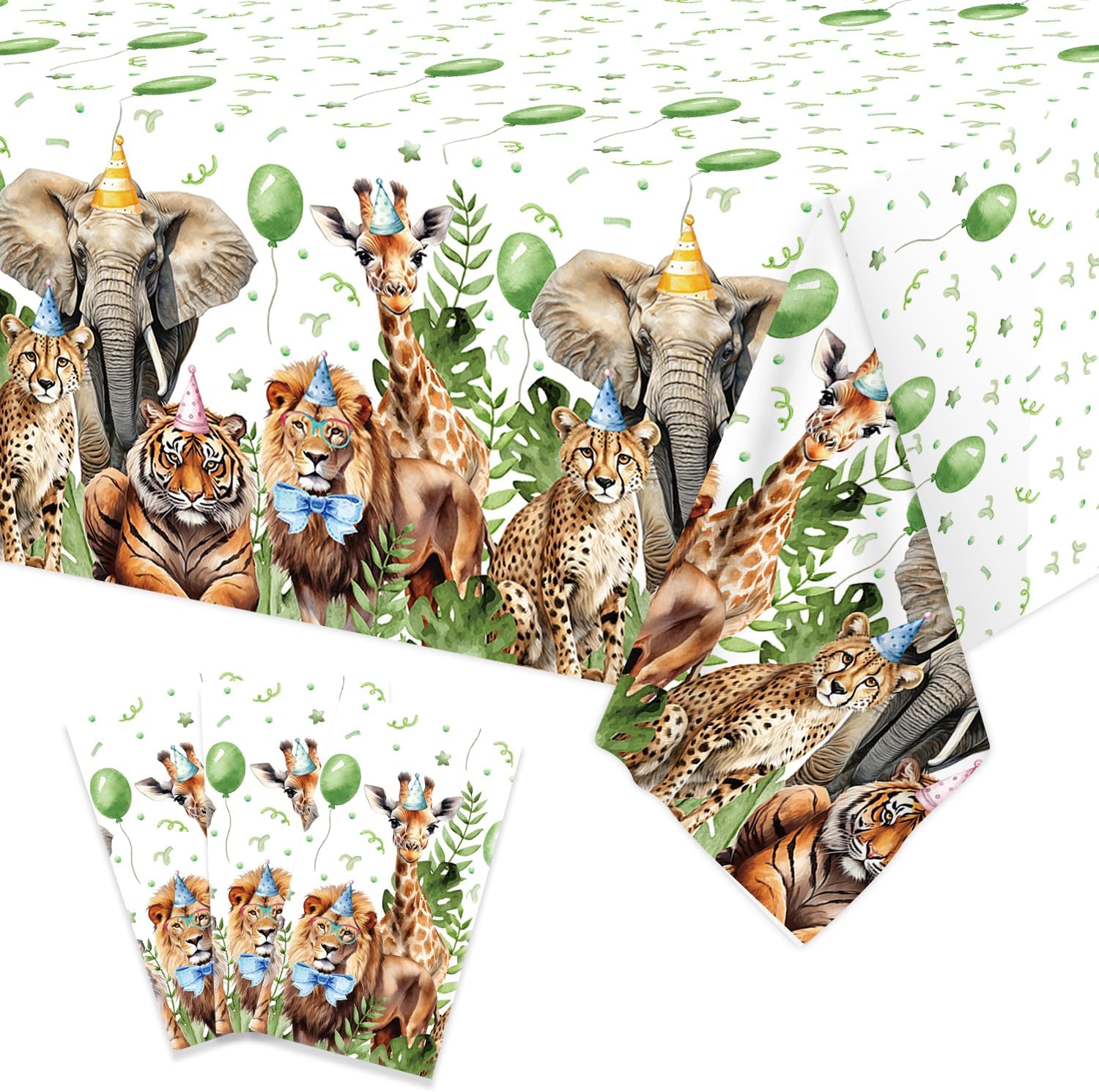 Mpanwen Safari Animal Tablecloth - 3 Pack 54 x 108 Inches