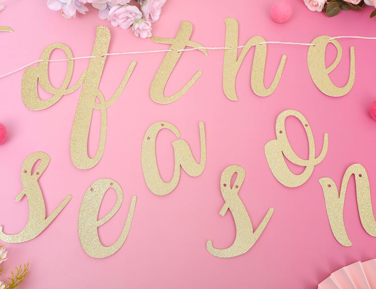 Diamond of the Season Gold Glitter Banner for Bridal Shower