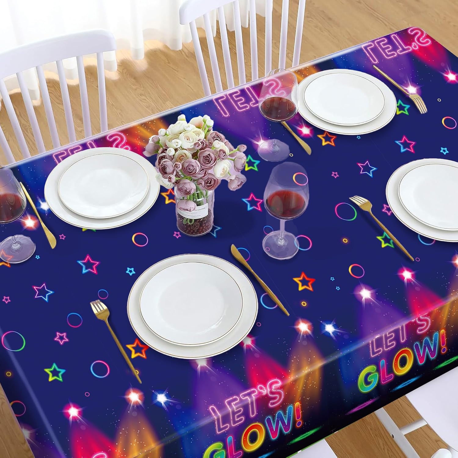 Lide Road Glow in The Dark Tablecloth Set 2 Pcs 54x87In