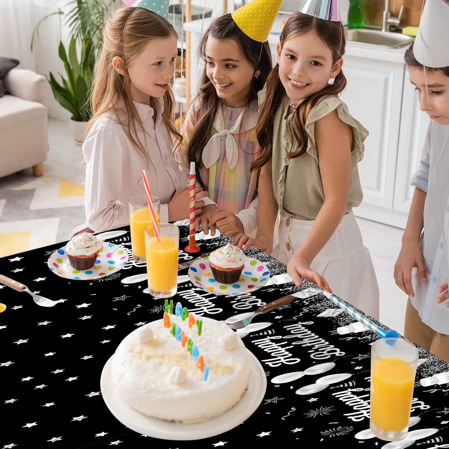 Happy Birthday Tablecloths 108x54 Inches Plastic Disposable