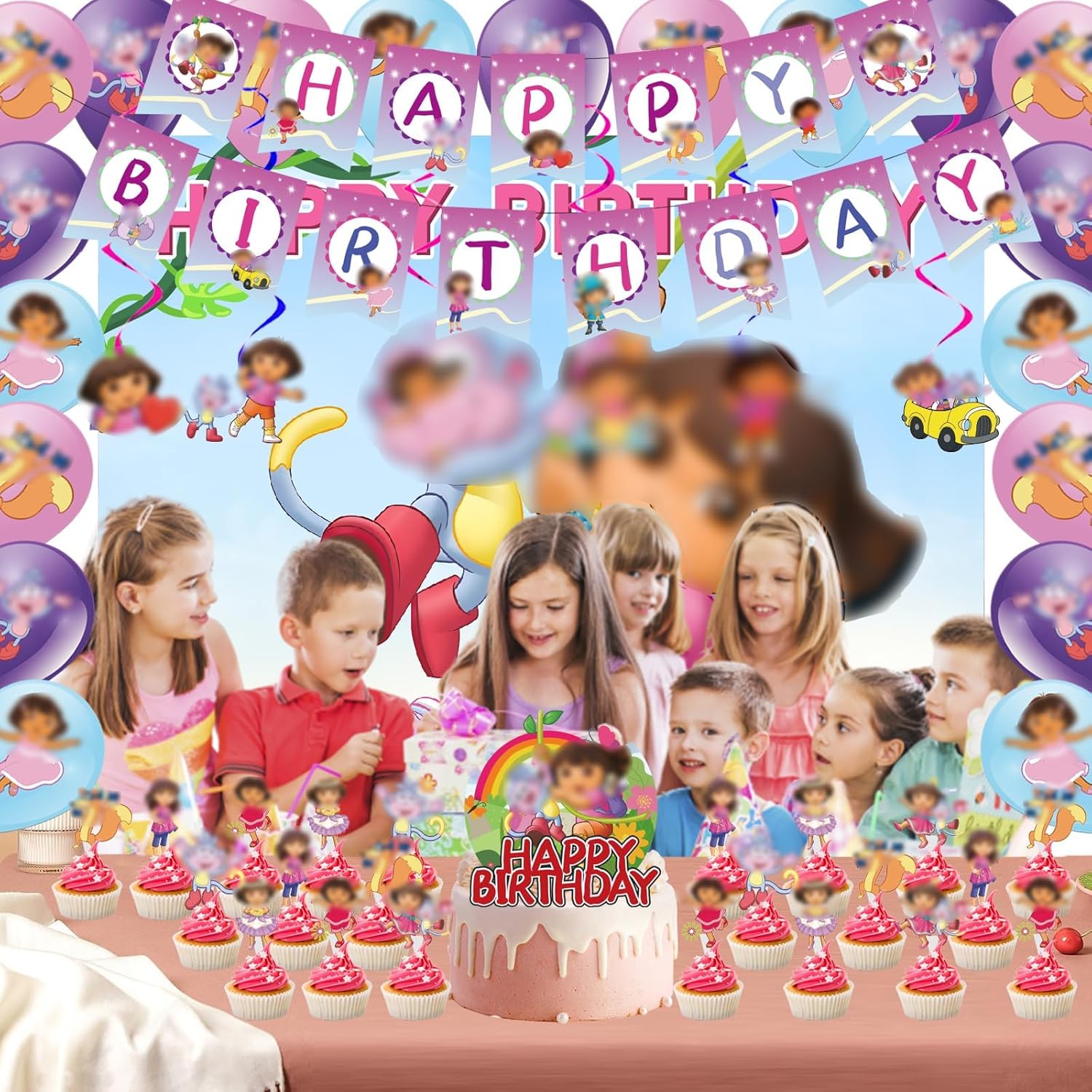 107Pcs Adventurer Theme Birthday Party Decoration Set