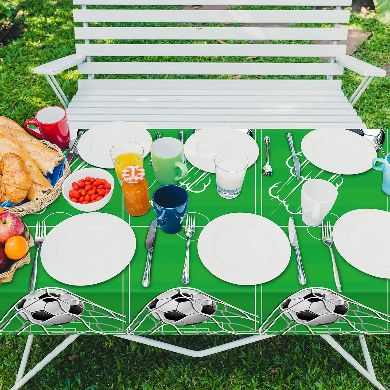 Durony 2 Pack Soccer Table Covers for Party Supplies