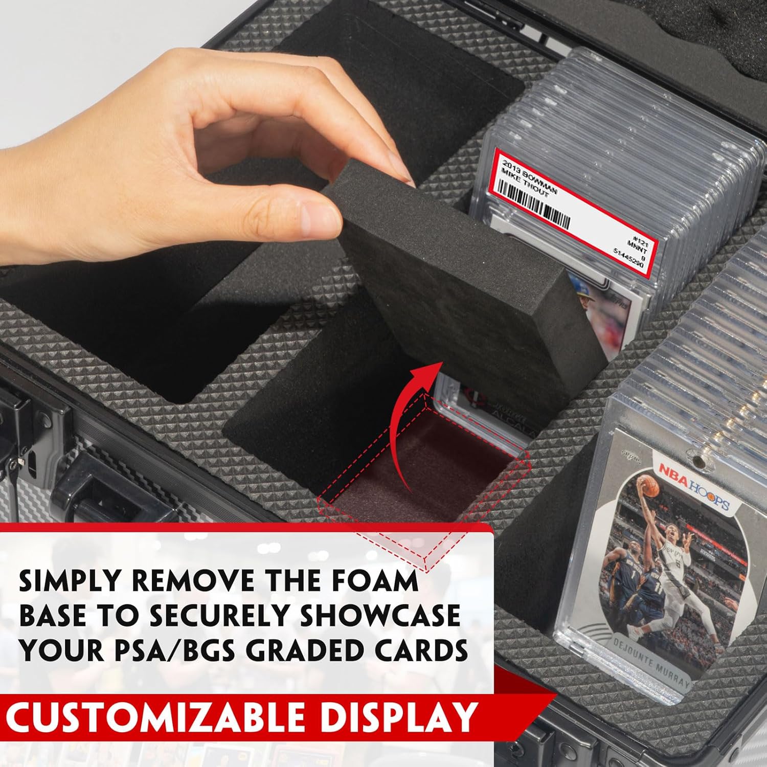 Vollicaifit Graded Card Storage Box with 6 Dividers