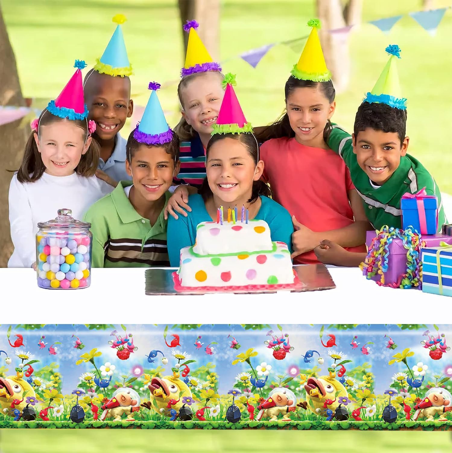 2Pcs Sonic Tablecloth Disposable Tablecover for Birthday Party