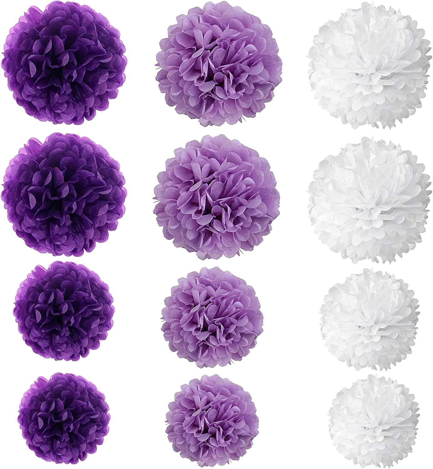 Wartoon Tissue Paper Pom Poms Flowers Set 12PCS